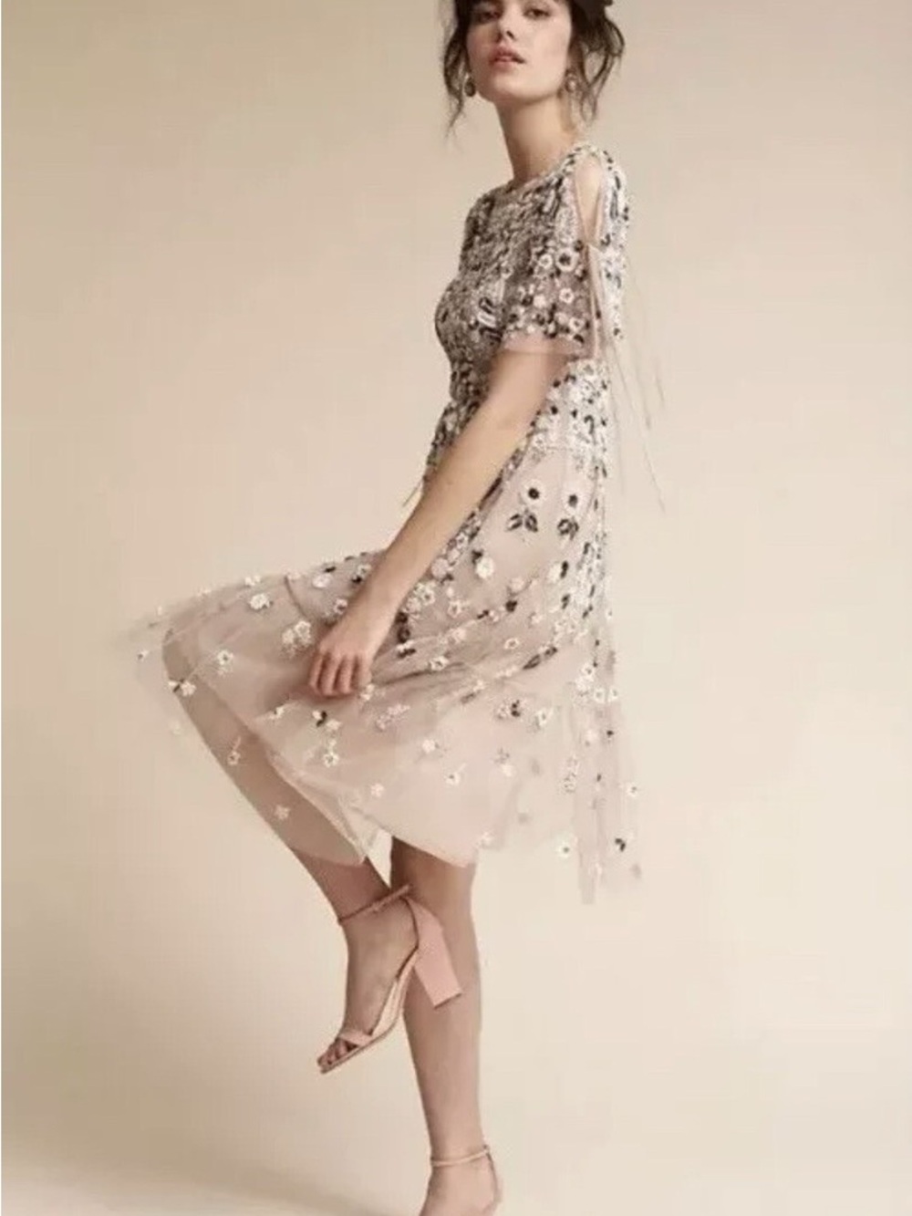 BHLDN Needle & Thread Bobbi Beaded Dress Size 2